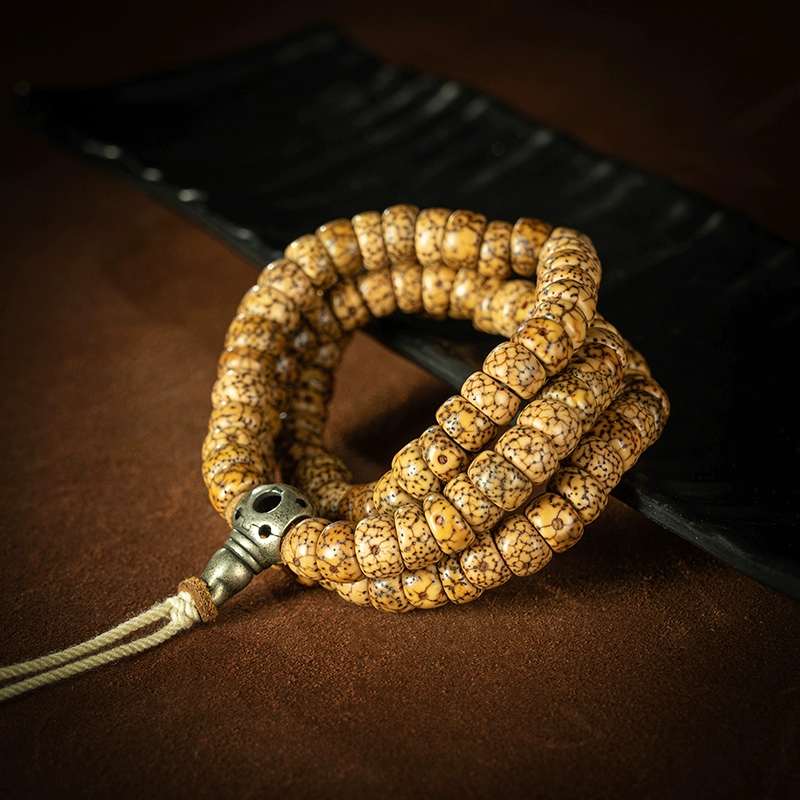 西藏優質瓷器老星月菩提珠手串