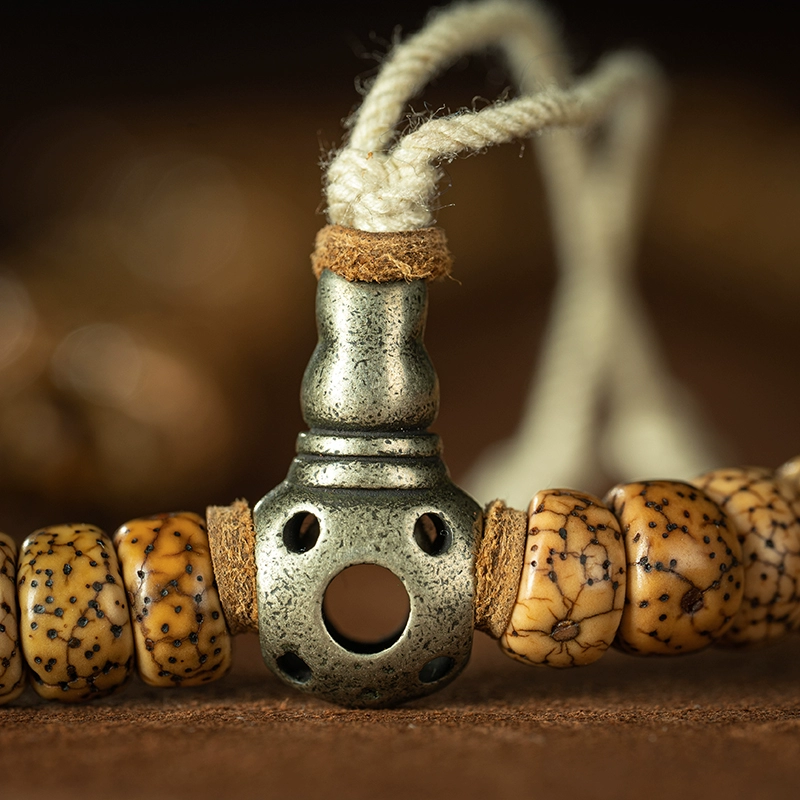 西藏優質瓷器老星月菩提珠手串